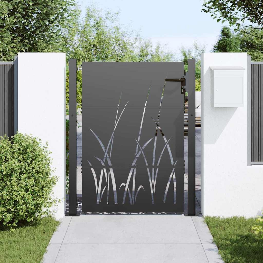 Garden Gate Black 110 x 130 cm Powder Coated Steel