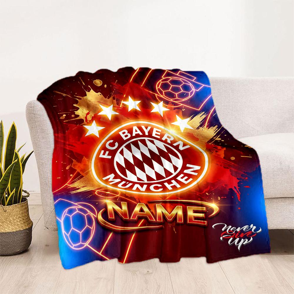 Bayern Munich Fan Gear Customize Your Name Blanket Lightweight Customizable Blanket Soft Warm Cozy for Chair Bed Couch Sofa for All Occasions