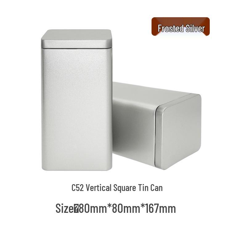 Airtight Square Frosted Tin Cans for Tea & Coffee Storage