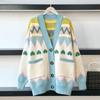 Cardigan Women Spring Lazy Oaf Lovely Fashion Korean Simple V-neck Ladies Knitwear Oversized All-match Sweaters Women