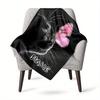 Black Cat And Butterfly Customize Your Name Blanket Used For Chair Office Sofa Bed Camping Soft And Warm Giving Friends And Relatives Birthday