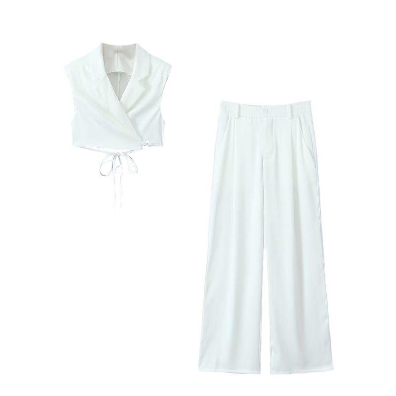 

Women s Kaslead Vest Slim Looking All-Matching Suit Collar White M