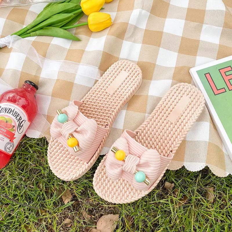 Fashion Woman Slippers Flat Slides Outside Sandals Shoes for Women Open Toe Non Slip Clappers Summer Footwear Comfortable and Elegan Pvc