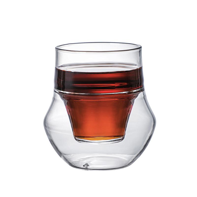 YWDL 120/130ml Double-layer Glass Cup Hanging Ear Espresso Coffee Cup Anti-scalding Milk Party Brandy Wine Teacup Clear Mug