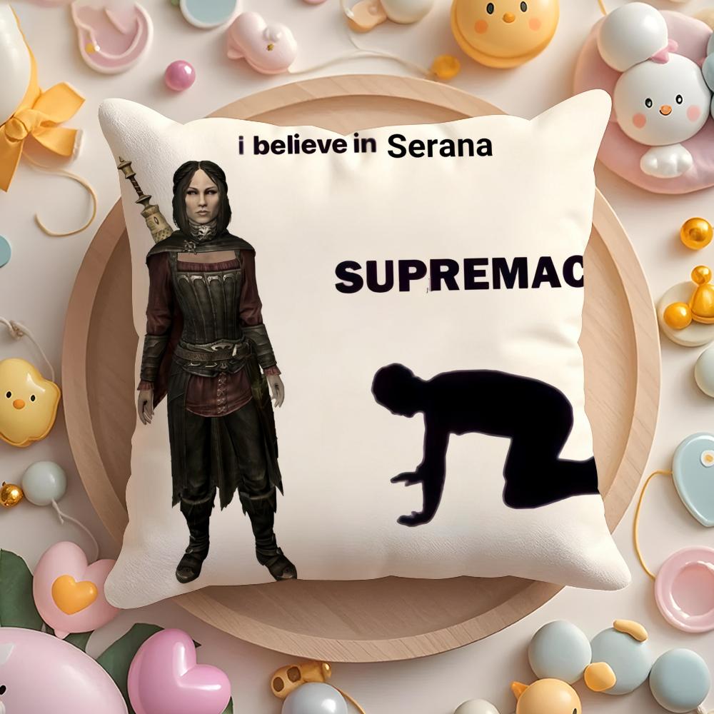 Hey Du Du Bist Endlich Wach SSkyrim Meme Kissenbezug Plüschstoff Weich Zweiseitig Bedruckt Sofa Warmes Zuhause Kissenbezug