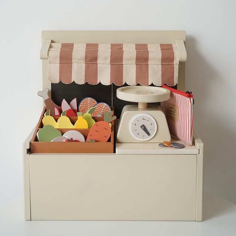 

Деревянный магазин мороженого Игрушка кассовый аппарат для детей