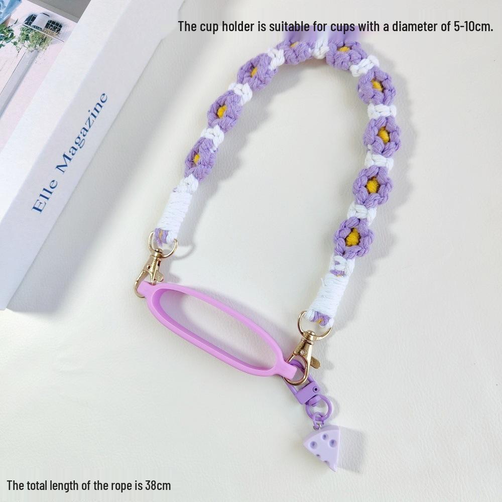 Woven Flower Strap for Water Bottles and Thermos Cups