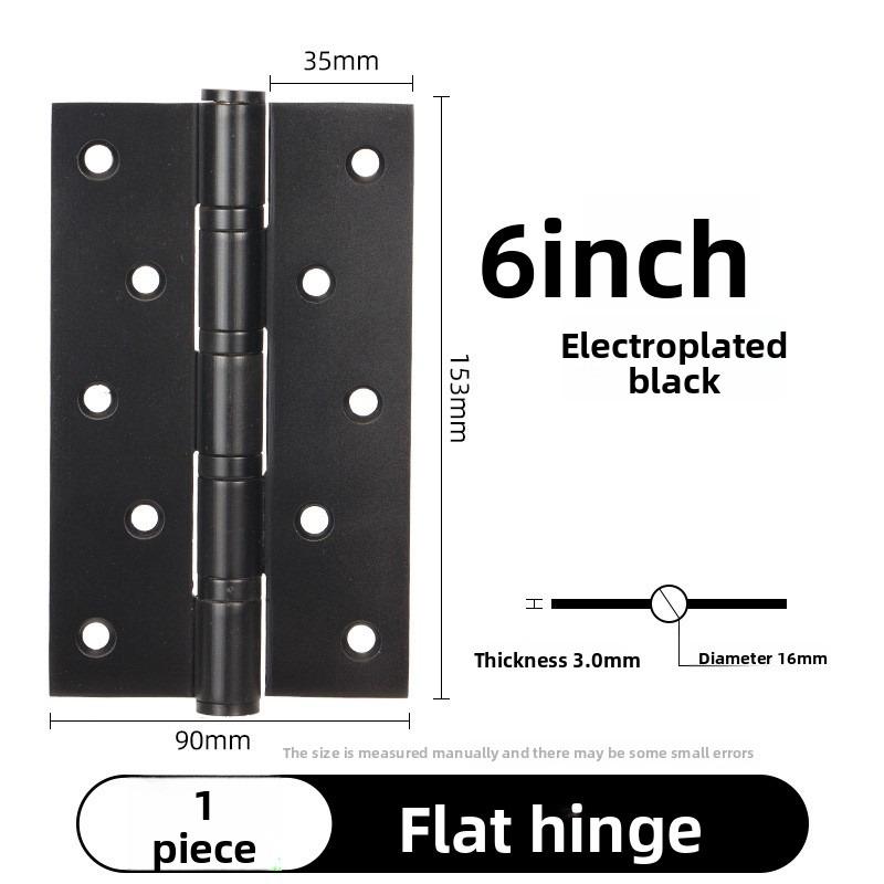 

6Inch Stainless Steel Hinge for Wooden Door Black Duty Black Quiet Bearing Flat Swing Hardware