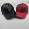 New Baseball Caps for Men and Women Spring and Autumn Personalized Hot Flower Leather Brim Hard Top Cap Batch