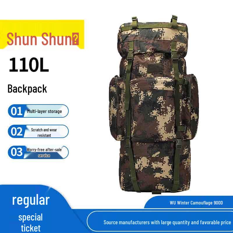 110L Tactical Camouflage Hiking Backpack