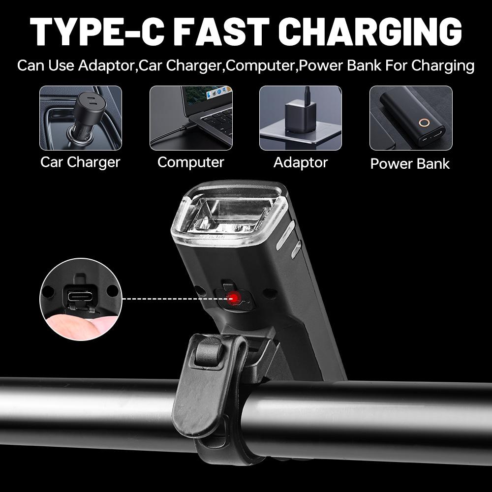 X-Tiger 400 Lumen Cycling Front Lamp USB Rechargeable Mountain Bike Rear Lamp High-Brightness Bicycle Light 7