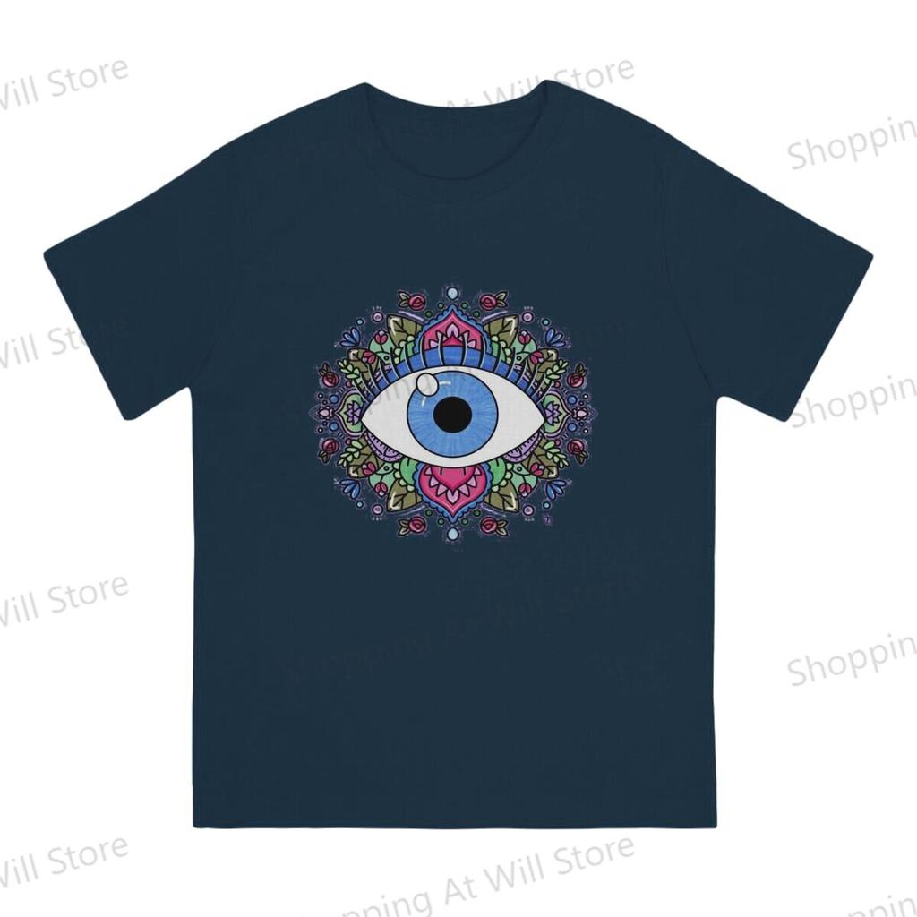 Tops  Cotton Leisure Sports  Evil Eye Unisexs and Womens Tshirts   Tshirt Top