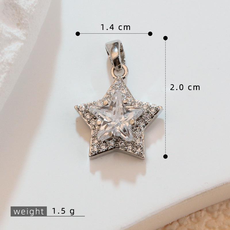 18k Gold-Filled Micro-Paved Zircon Star Pendant DIY Necklace & Earring Materials