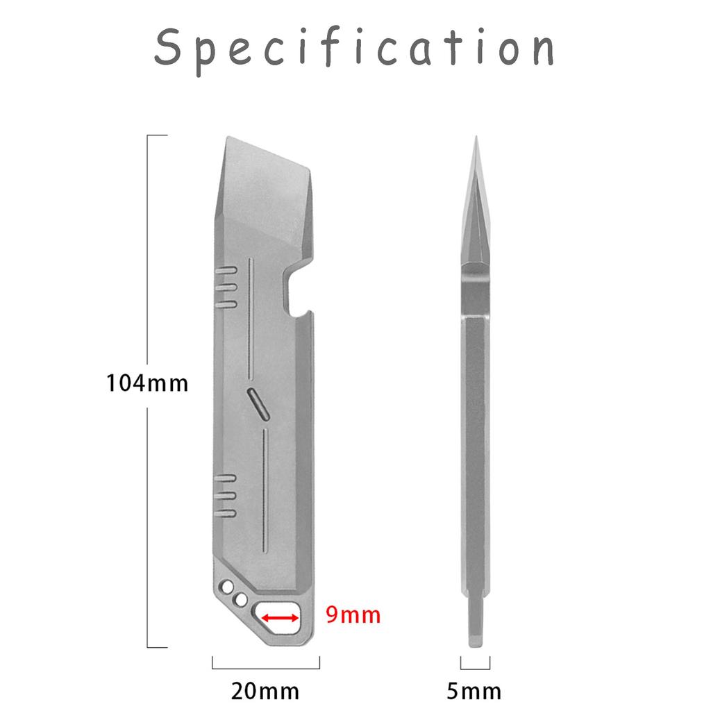 Titanium Alloy EDC Clover Multifunctional EDC Portable Outdoor Emergency Tool Multi-Pry Bar, Tool, Screwdriver, Clover,