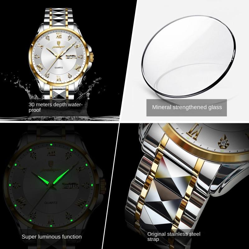 New Top Brand Fashion Men's Watch Luxury Double Calendar Fashion Business Luminous Men's Watch