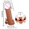 Pénis Mâle Augmentation Manches Longues Silicone Sexe Épaississement Extension Préservatif Vibration Verrouillage Anneau Fin Manches à Pointes Amusantes