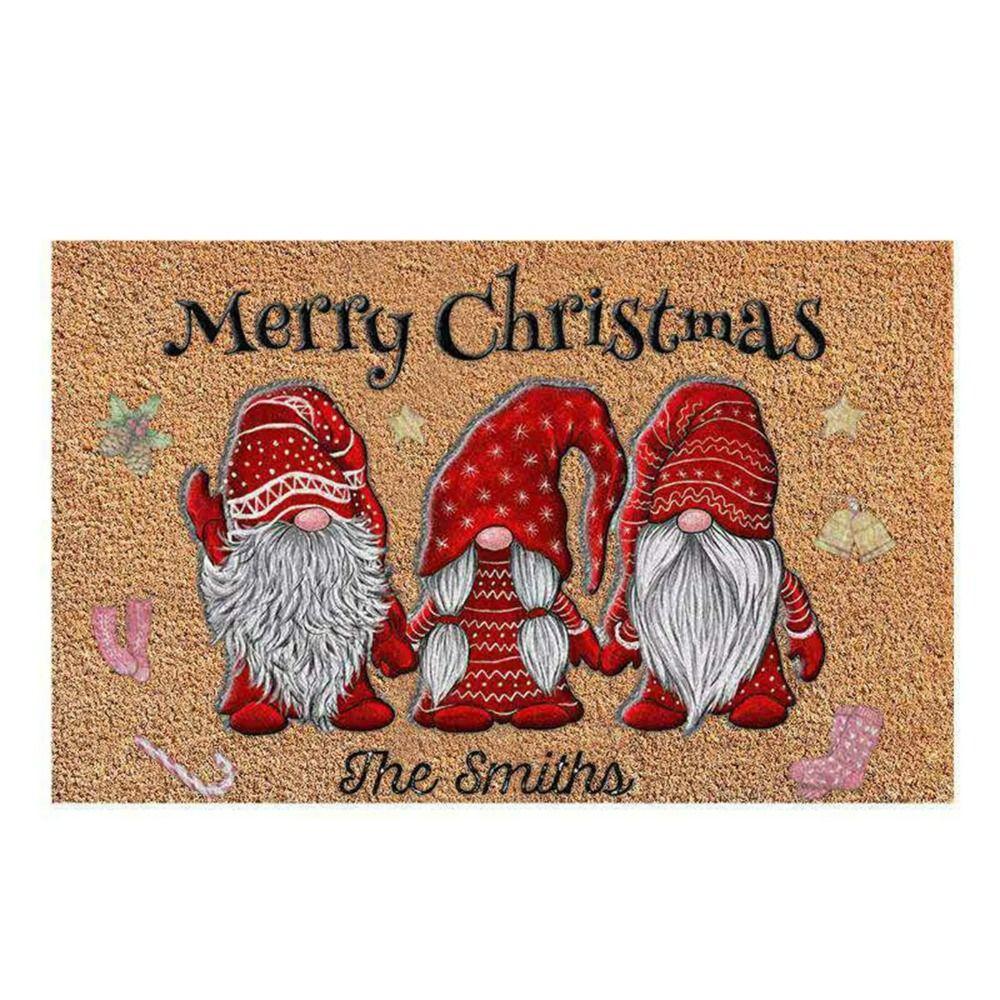 Christmas Gnome Entrance Doormat Cartoon Dwarf Welcome Mat Entrance Carpet  Indoor Outdoor