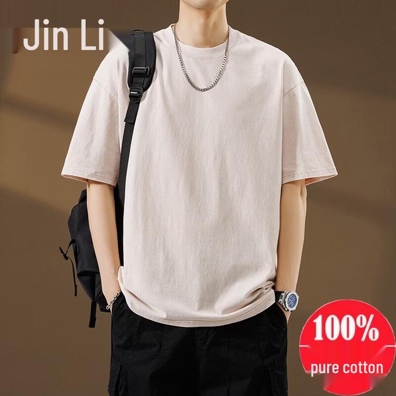Jinjuan Men s 100% Cotton Retro Short Sleeve T-Shirt 2XL
