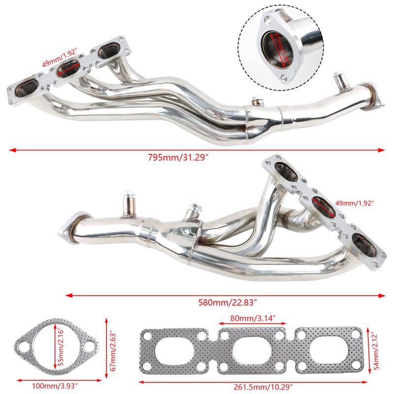 201 Stainless Steel Exhaust Manifold Header For BMW E46 320i, 320Ci E83 X3 2.5i