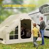 Inflatable Camping Tent with Pump and Stove Jack Hole, Easy Setup 2-4 Person Blow Up Tent, Waterproof Luxury Inflatable Tent with Mesh Windows, Doors