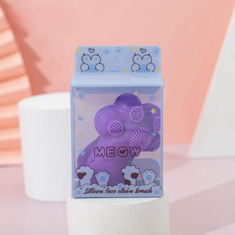 

Силиконовая очищающая щетка Dualswish, силиконовая щетка для лица в форме кошачьего когтя, инструмент для очищения, мини-эксфолиатор, щетка для лица фиолетовый