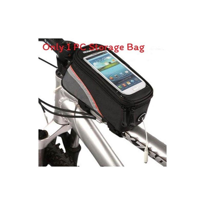 

Mountain Bicycle Front Tube Bag With Touch Screen For Cycling Enthusiasts Redstripe,S
