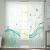 Branch Leaf Butterfly Abstract Art Tulle Curtains For Living Room Home Decor Window Curtain Kitchen Sheer Voile Curtain