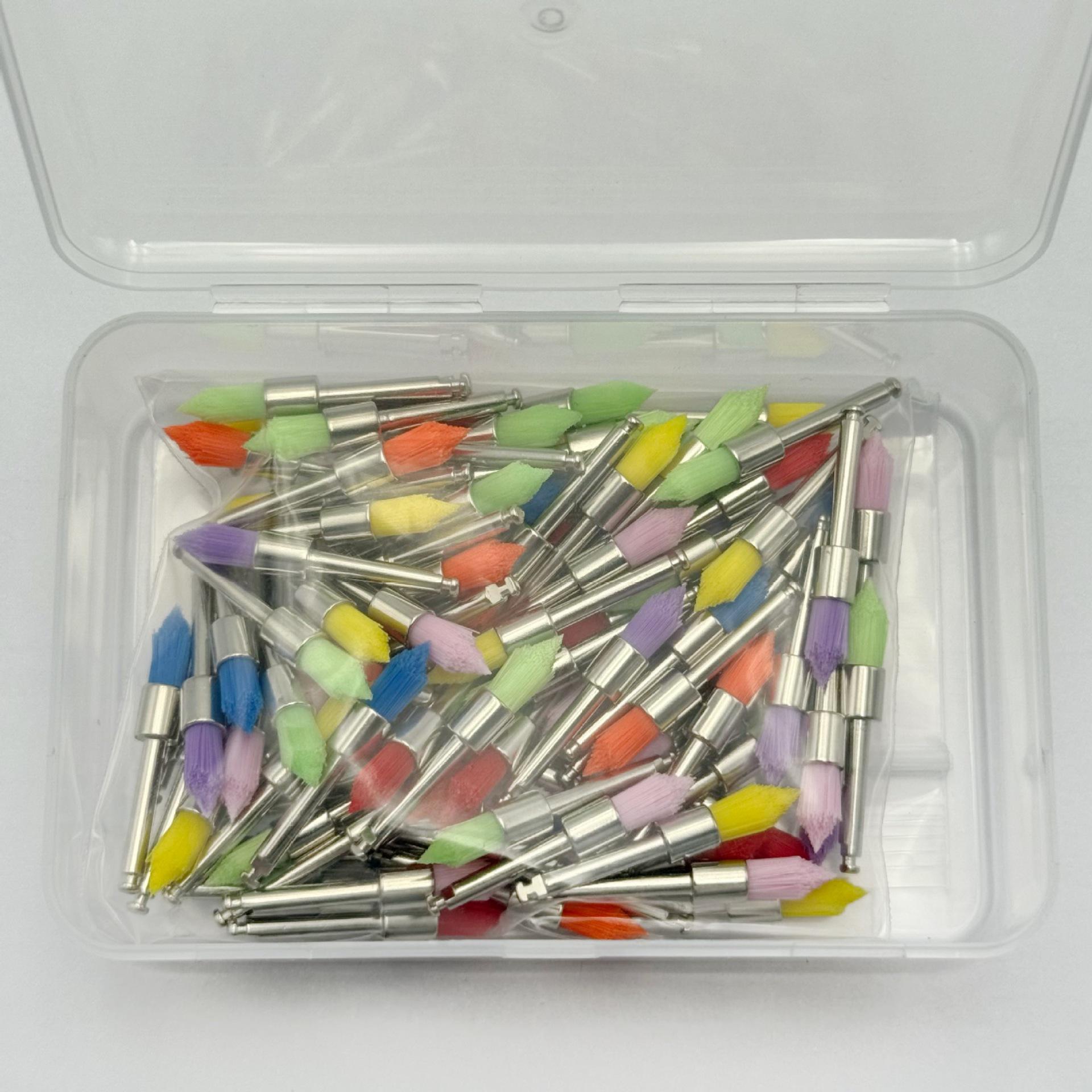 

Нейлоновые полировочные щетки для зубов - Плоская головка и цветные для угловых наконечников низкоскоростных