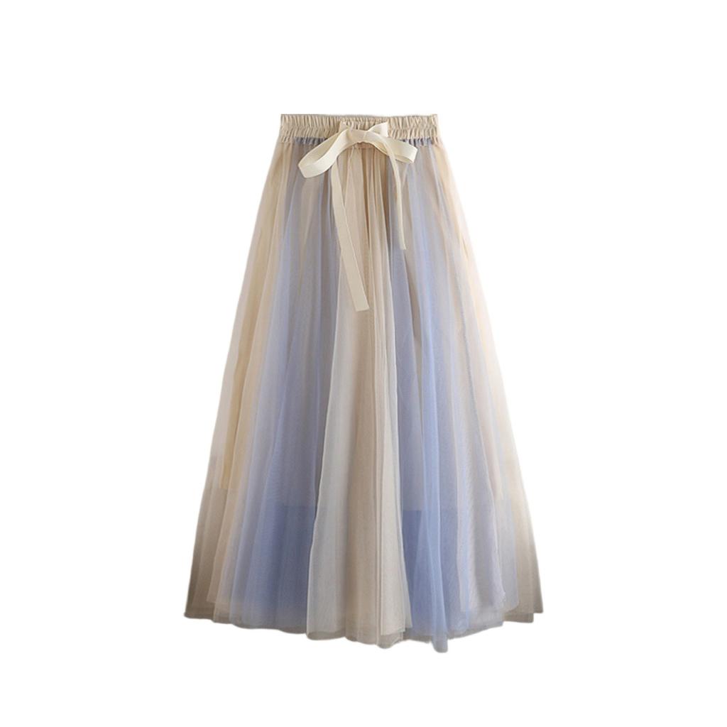 Women's Fashion Color Half Skirt Party Ballet Puff Skirt Mesh Skirt