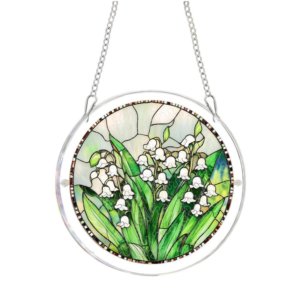 20cm 2D Acrylic Puzzle Garden Sun Catcher Hanging Ornament Spring Themed Bird Design Decorative Window Hanging Art Piece