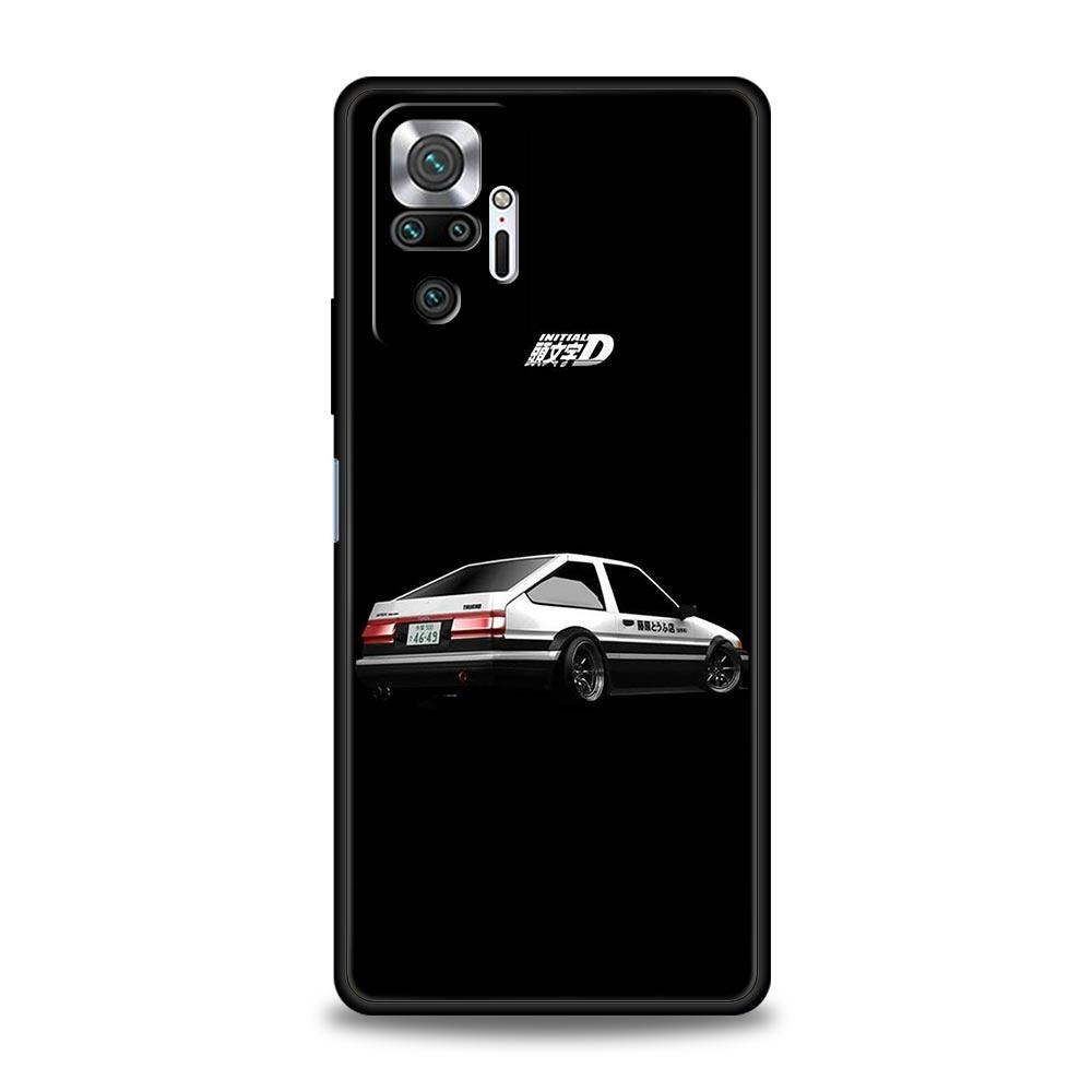 Initial D Car Phone Case Cover for Redmi 14C 10C Note 15 14 13 12 10 11 K40 Pro Plus 5G Soft TPU Shockproof Shell Fundas Capas