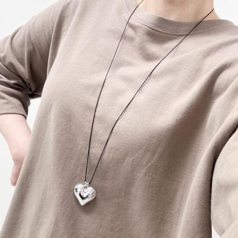Mizqz Big Heart Bold Pendant Necklace Adjustable Length