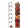 6Pcs/Set Spice Jar Pepper Shaker Box Spice Tower Herb & Spice Tools Transparent Seasoning Cans Kitchen Rack Condiment Bottles