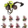 Mini Engineering Cars Charm Keychain Pull Back Cartoon Toy Car Keychain Pendant Anti-Detachable Hook Decompression Tool