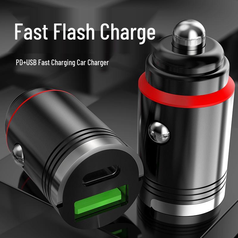 

Huawei 100W Super Fast Car Charger, Mini Ring Design, PD30W Compatible PD + QC (30W) Black