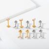 1Pc Titanium Ear Cartilage Stud Earrings for Women Internal Thread Zircon Flower Ear Lobe Tragus Helix Lip Rings Jewelry 16G