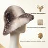 Ear Flaps Plush Bucket Hat Deer Print Ear Protection Hat Comfortable Winter Cap  Daily Casual