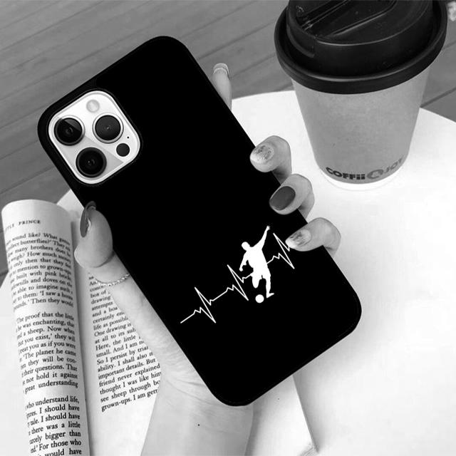 Soccer Heartbeat phone Case Cover For iPhone 17 Air 16 15 14 Plus Apple 11 12 13 Pro Max coque