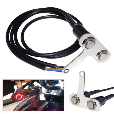 Interrupteur LED pour moto en acier inoxydable, marche/arrêt, montage réglable sur guidon, interrupteur étanche, bouton DC12 V, feu antibrouillard