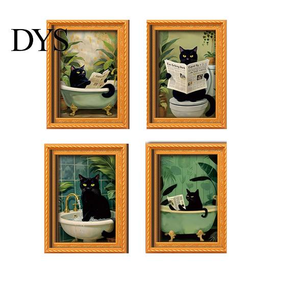 Halloween Refrigerator Magnets Black Cat Wooden Magnet, Theme Decorative Miniature Art Wall Magnetic Decal, for Kitchen Cabinets And Whiteboards Decor