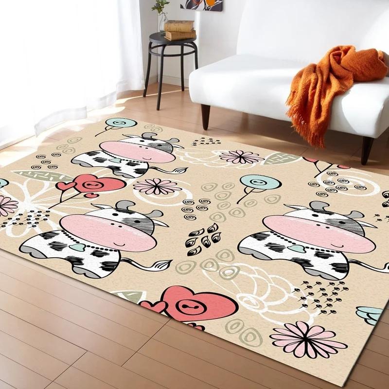 

Milk Cow Carpet for Living Room Bedroom Doormat Decor Anime Floor Mat Non-slip Carpets Running Yoga Rug Game Office Chair Mats 40x60cm 16x24 inch