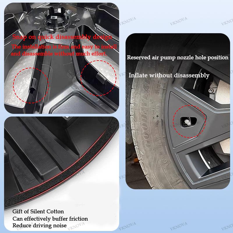 For Tesla Model YL Launch 2026 + 4PCS Hub Cap Car Replacement Wheel Cap 19 Inch Performance Automobile Hubcap Cover Accessories