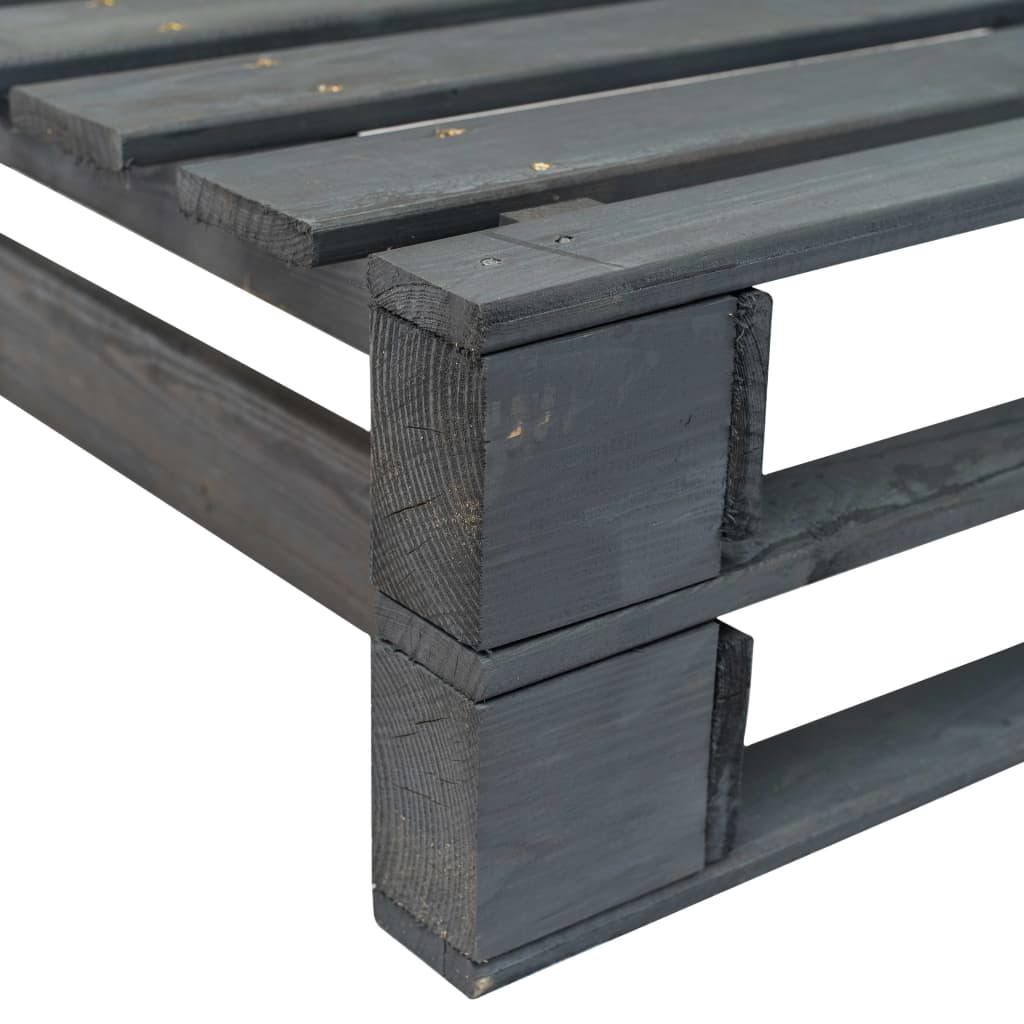 vidaXL Outdoor-Eckbank Paletten Holz Grau