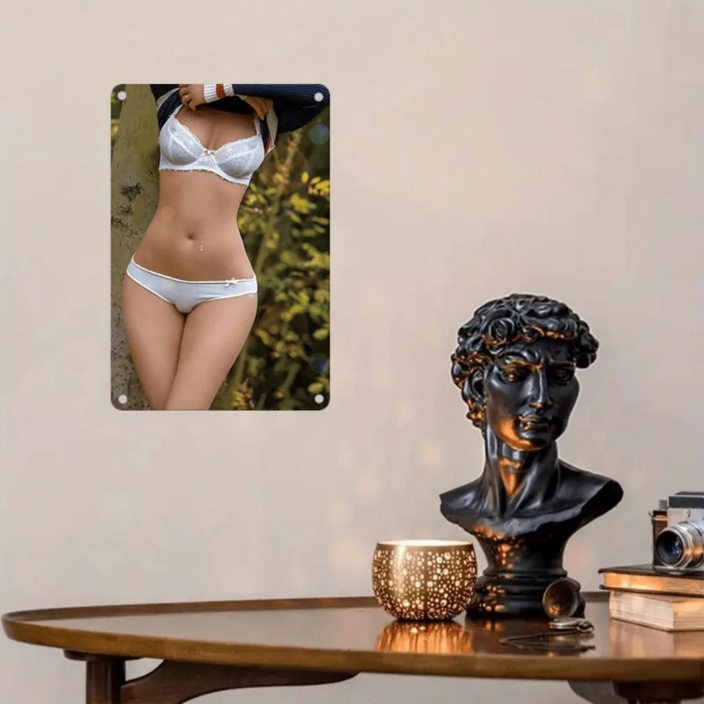 MUKI Vintage 2D Flat Iron Metal Wall Art Lingerie Body Decor Home Room Wall Hanging Gift Unframed