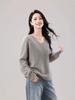 Women's 26-Year Brush V-Neck Sweater: 5% Cashmere, 5% Silk, 90% Australian Wool - Seamless and Versatile