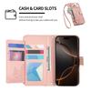 Elegant Floral Leaf Flip Phone Case IPhone 18 17 16 15 With Magnetic Card Slot Stand PU Leather Cover