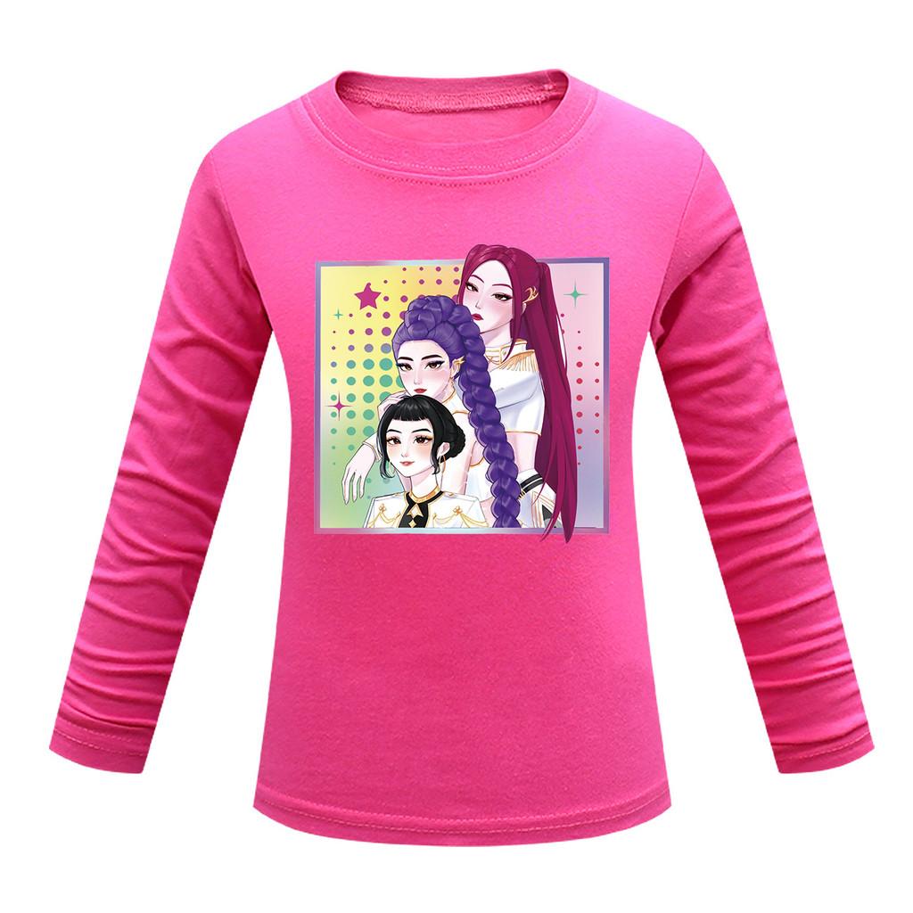 Dětské Dívčí Anime Kreslené K-POP Rumi Zoey Mira Potištěné Ležérní Tričko s Dlouhým Rukávem Top