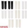 1/3/10 Pairs Summer Thin Lace Socks Wooden Ear Edge Mid-calf Socks Lace Lace Stacker Socks