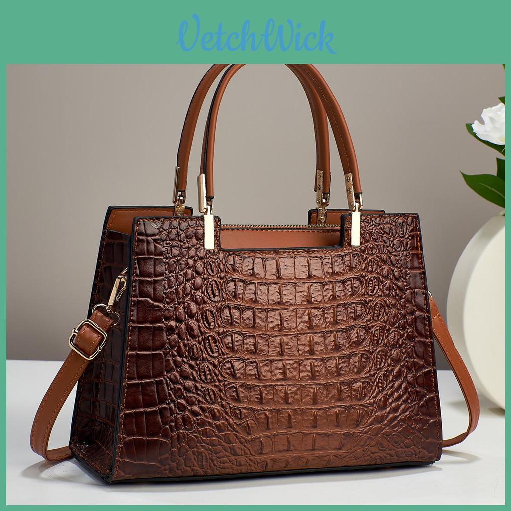 Stylish Crocodile Pattern Handbag 2023 New Large Capacity Women's Shoulder Bag