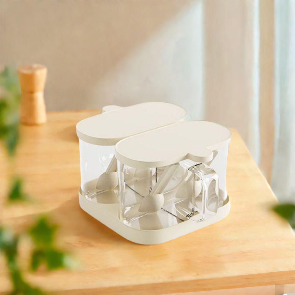 Sealed Rotatable Seasoning Box Plastic Sugar and Salt Container  Kitchen